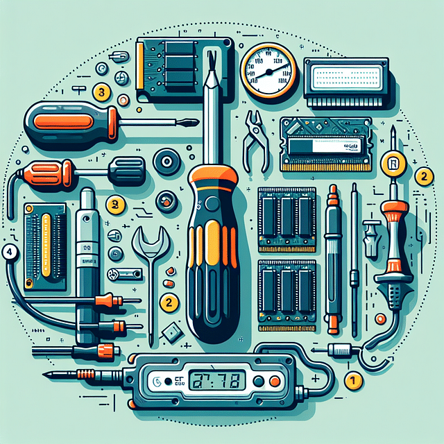 Phillips head screwdriver on a computer workbench