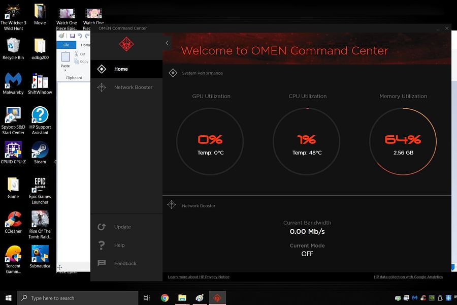 OMEN Command Center interface