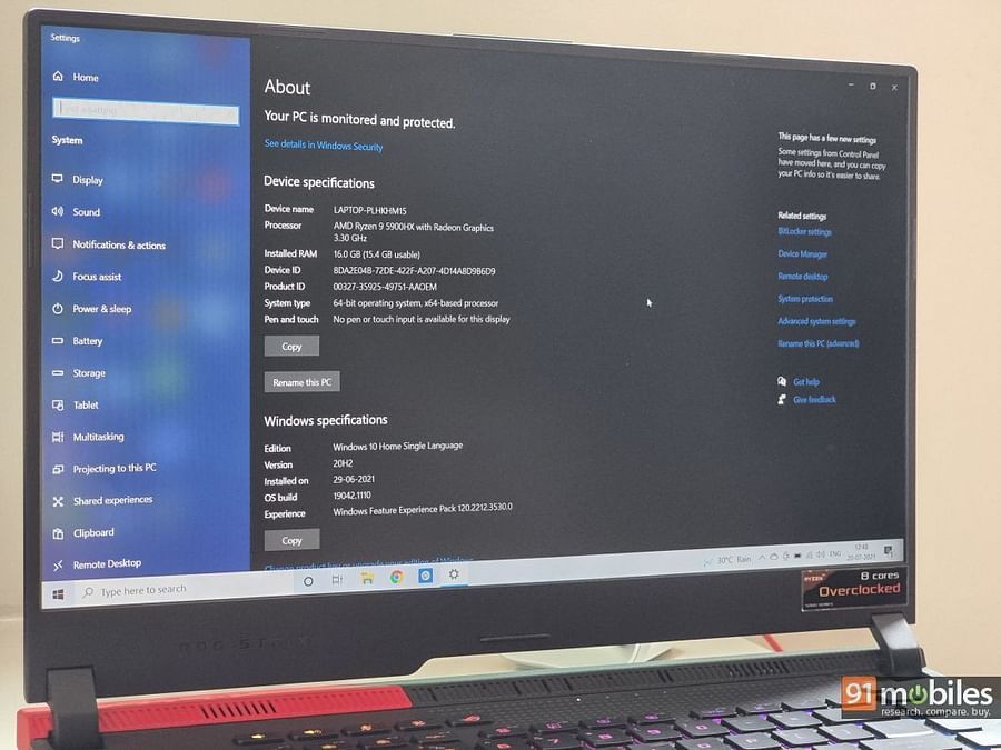Screenshots of Asus gaming PC user reviews