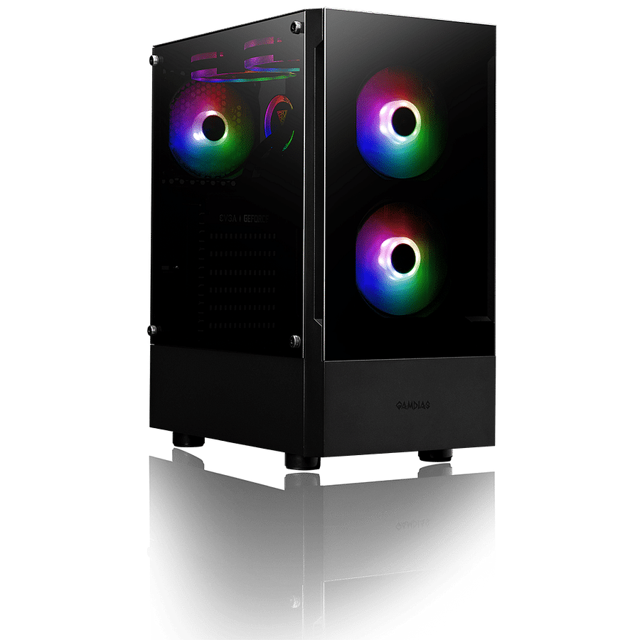 Close up view of the Lyte Gaming PC showcasing its design and components