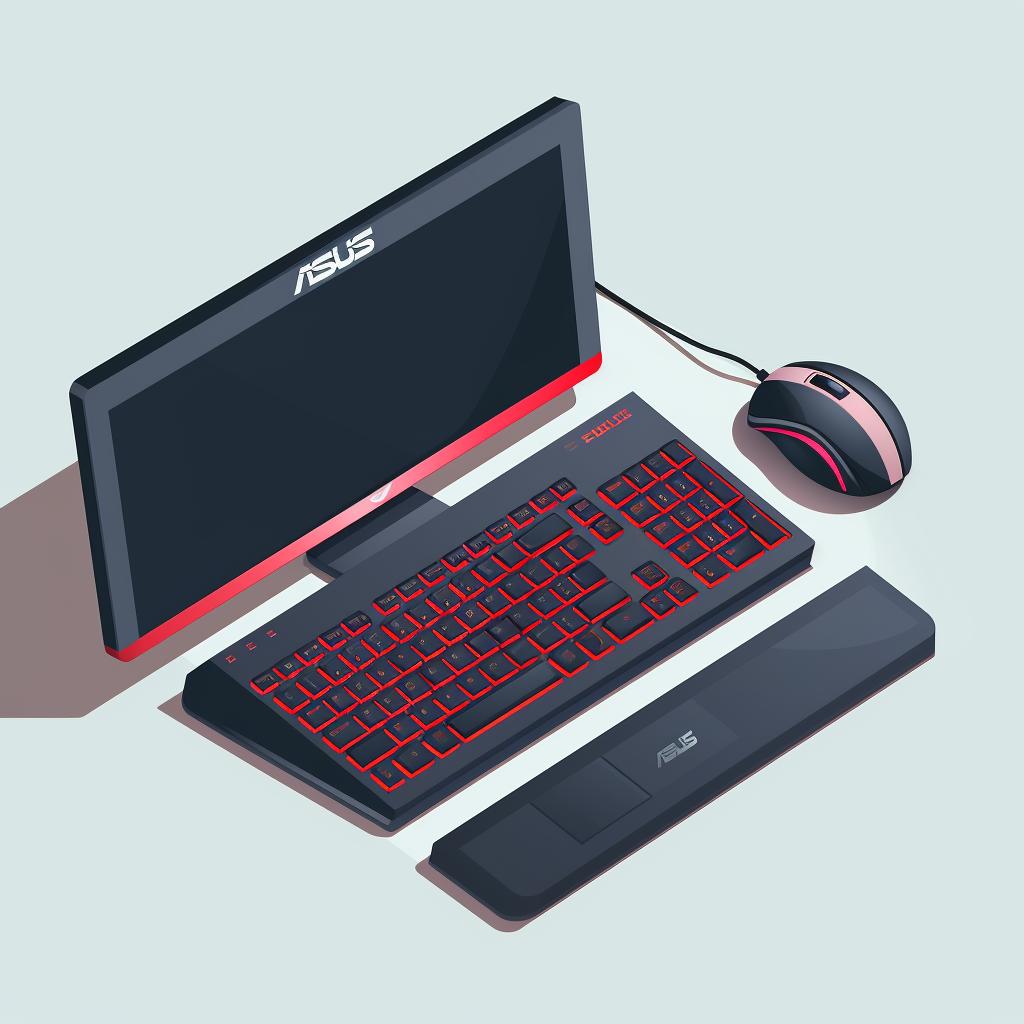 Keyboard and mouse being connected to the ASUS gaming PC
